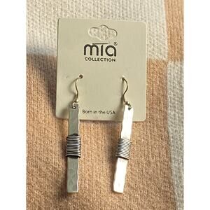Mia Wire Wrapped Silver-Toned Dangle Earrings